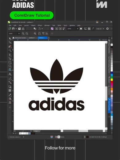 begitulah logo Adidas di CorelDraw #designtutorial #design #coreldraw