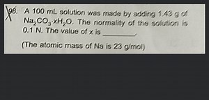 Example 16. A 100 \mathrm{mL} solution was made by adding 1.43 ... | Filo
