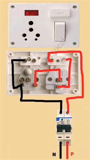 Switch socket with indicator and fuse wiring practical