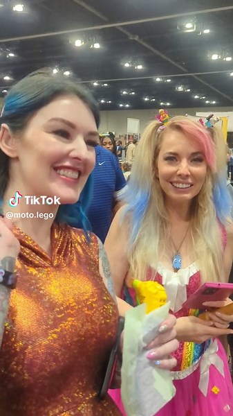 Krystle and Amie (LEGO Masters US S1) were included in the New Hashima Cyberpunk city because of their build from LEGO Masters. I'm so lucky to have been at the right place at the right time. #LEGO #brickworldchicago2023