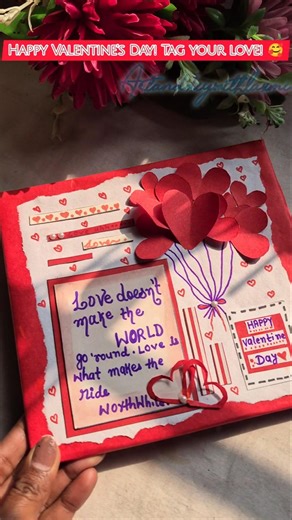 DIY Valentine's Day Card ❤️ | Easy Handmade Gift Idea #Shorts #valentinesdaycards
