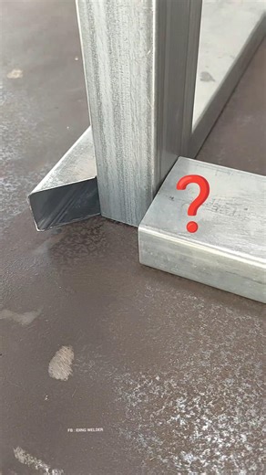 Technique for connecting corners to posts on thin square tube metal. #welding #metalwork #joinning