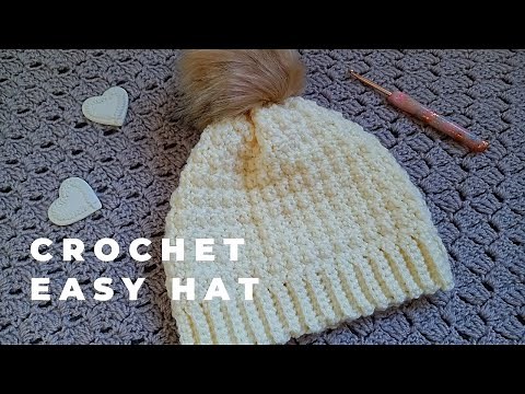 CROCHET POMPOM HAT/BEANIE FOR BEGINNERS | Crochet The Snow Princess Hat Easy Tutorial & Free Pattern