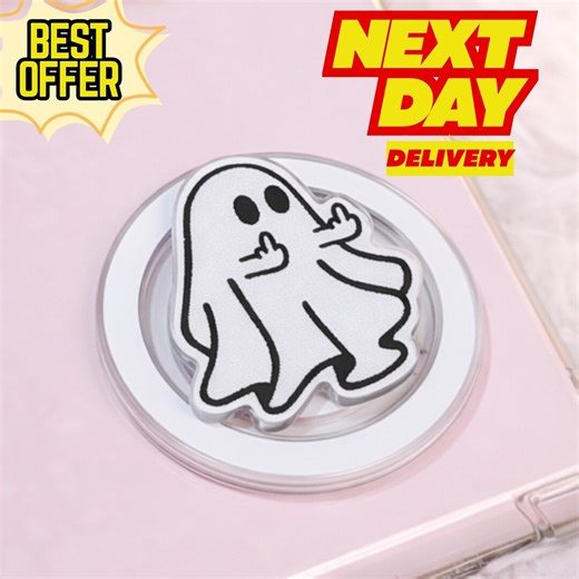 Funny Ghost Magnetic Phone Grip – Kawaii Ghost With Attitude Griptok, Spooky Magsafe Phone Stand for Halloween - Etsy