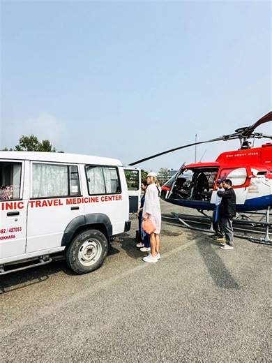 An emergency medical evacuation was carried out by Kailash Helicopter Services, transporting a 70-year-old Swedish male with a heart condition from CIWEC Hospital Pokhara to CIWEC Hospital Kathmandu for further treatment. 🚁 The flight was operated by Pilot Capt. Maniraj Lama and Anurup Pathak. 🚁 For 24/7 Emergency Charter and Medical Evacuation Services: ☎️ 977 9801908301 / 02 / 03 #HighAltitudeRescue #Medevac #SafetyFirst #Pokhara #Kathmandu #HelicopterRescue #EmergencyFlight #MedicalEvacuati