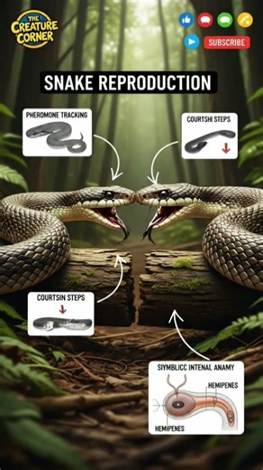 #DreamScreenAI“Snake Reproduction Explained 🐍 | How Snakes Mate | Amazing Animal Facts #shorts