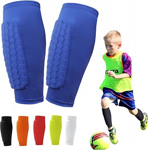 Soccer Shin Guards Pads for Youth Adult, Shindefender Shin Guards Soccer Kids 4-6 10-12, Calf Compression Sleeve with Honeycomb Pads