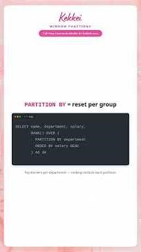 SQL Window Functions Explained (RANK, PARTITION, Running Totals)