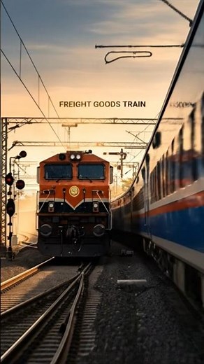 Fast Freight Train Overtakes Express! Unbelievable Speed #shorts #indianrailways #DreamScreenAI