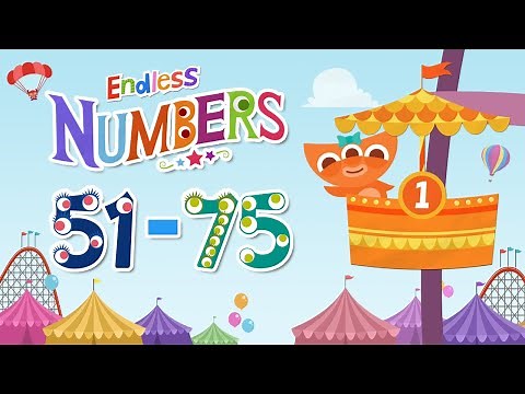 Endless Numbers - Learn to Count from 51 to 75 + Simple Addition in English | Originator Games