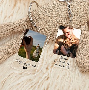 Personalized Photo Keychain: Custom Message Acrylic Keyring, Any Photo and Any Text Keychain, Accessory for Birthday Gift, Christmas Gifts - Etsy
