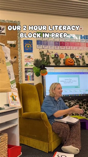 Here’s a peek at our 2 hour morning literacy block. - Heggerty - Handwriting - Morphology lesson from @onegiantleapeducation (not everyday, we teach about one lesson a term explicitly and then review) - Daily Review - Reading & Writing words - Dictation - Sentence Writing - Fluency Partner Reading - Wombat Reading lesson (Ochre) forgot to record this 🤪 nearly got it all!! * This is roughly what we do most days , the independent activities change. We have 3 talk for writing lessons a week outsid