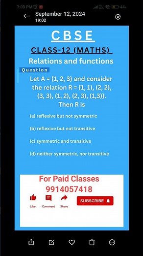 class 12 maths pyqs mcqs I relations and functions I @MASTERANWER #cbse