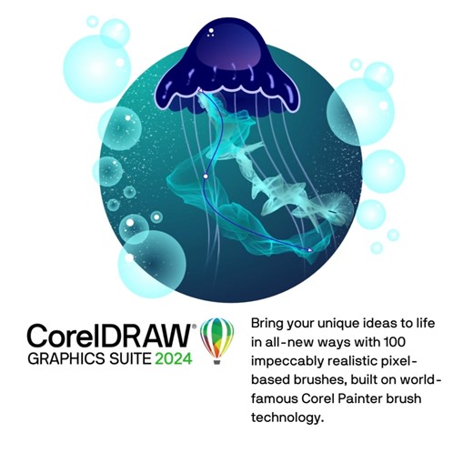 Bye bye creative block 👋 Hello strokes of brilliance!🌟 We're thrilled to announce our CorelDRAW Graphics Suite 2024 featuring our new Painterly Brush tool and Painterly brushes, Remote fonts, a reimagined effects docker/inspector, and an expanded collection of customizable cloud templates. Unleash your creativity and design without limits: https://www.coreldraw.com/en/learn/tutorials/new-in-march-2024/ | CorelDRAW Graphics Suite