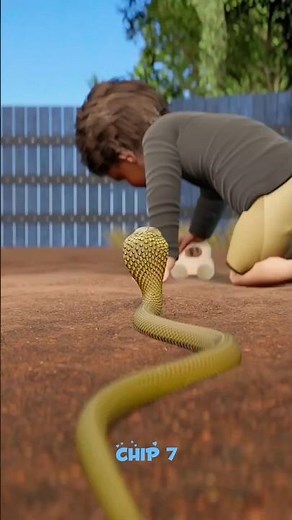 The Toddler Who Bit A Cobra 3D!!!#3d #cobra #shorts #ai