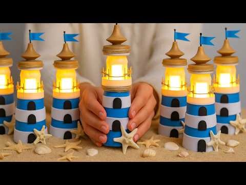 Handmade Lighthouse \\ How to make a lighthouse with recycled materials for sale