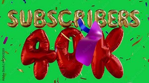 40K Subscribers Text. 40000 followers video post. User goal celebration for social media friends, fans or subscribers.