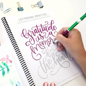 Are you ready for a fun new hobby? I mean we love Netflix too (who doesn’t?!), but maybe you’re ready for something a bit more creative? You know that beautiful hand lettering you’ve seen all over the place? Well, we can help you create that - even if you despise your own handwriting. Truly!! Introducing The Creative Lettering Journal! This 84-page spiral bound book includes: ✒️ Guides for practicing the entire lowercase and uppercase script alphabet ✒️ Step-by-step directions for how to make yo
