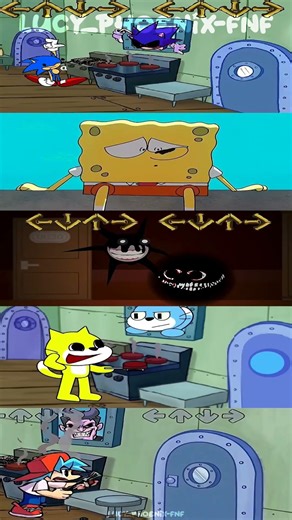 From Funny to SCARY! Sonic & SpongeBob Face a Nightmare🥶🎆Cute Turns CREEPY! #LucyPhoenixFNF