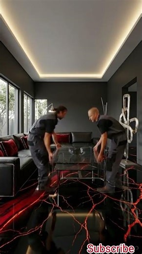 This epoxy floor is EPIC 🔥Crimson red and polished black mixed #epoxy #epoxyfloor #resinfloor