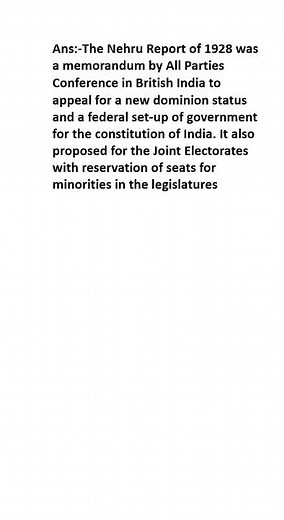 What is Nehru Report?