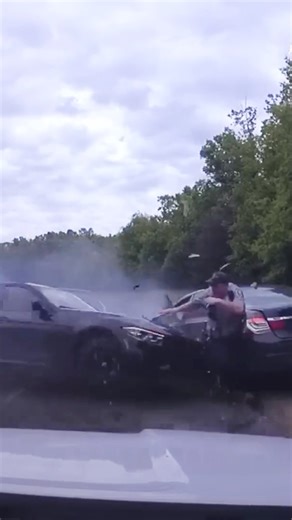 Luckiest Cop Survives Brutal Crash At Traffic Stop