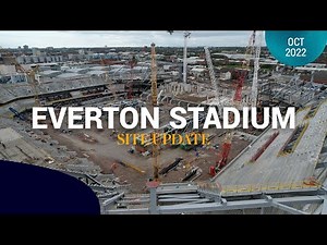 EVERTON STADIUM NEARS NEXT BIG MILESTONE | Latest footage from the site of Everton's new home