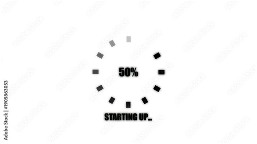 Animated spinning load icon with alpha layer transparent background. Starting up circle icon animation on black background.