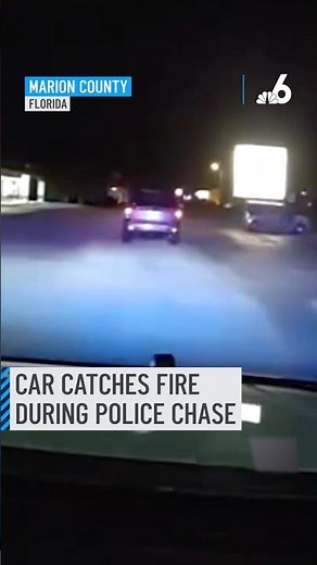 Car catches fire during police chase