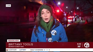 Crews battle large fire on Detroit's west side