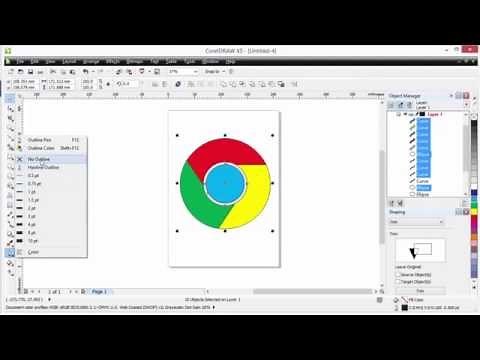 How to make Google Chrome Logo in Coreldraw
