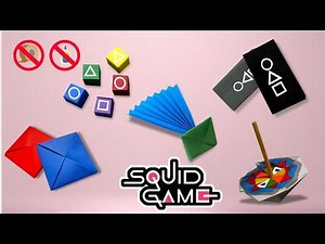 Origami Squid Game Mini-Games | Ddakji, Gonggi, Spinning Top, Jenji & Flying Stone |DIY Paper Crafts