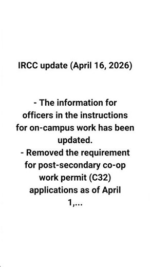 IRCC update (April 16, 2026) 🔍