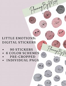 Little Emotions, Digital Stickers, Sticker Book for Goodnotes, Pre-cropped Digital Stickers, Planner Stickers, Digital Notes - Etsy UK