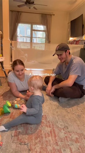 Finally getting all the sweet snuggles, check ins and hugs as he plays and goes about his day💗 it gets better!! Anyone else go through this and finally getting their tiny hugs back? 😍 #ftm #firsttimemom #babyhugs #tinyhugs #10monthsold | Emwoodhaggarty