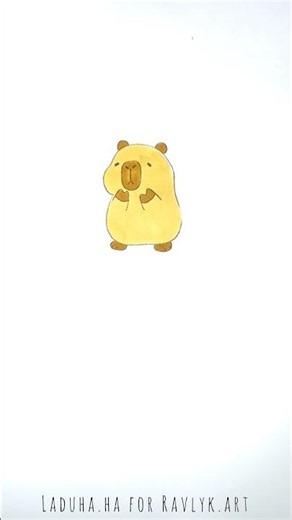 🦫🍃 Capybara Drawing Tutorial ⭐🎬 Adorable Animal Art 🖍️ #shorts #drawing #RavlykArt