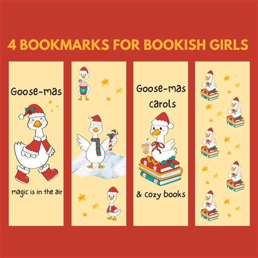 Christmas Bookmarks for Book Lovers (digital Download) | Christmas Silly Goose - Etsy