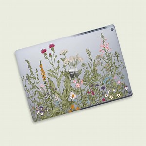 Nature's Blooms Wildflower Botanical Surface Laptop Transparent Skin - Floral Protective Wrap - Etsy