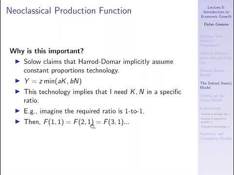 Lecture 8, Part 4 - The Solow-Swan Model
