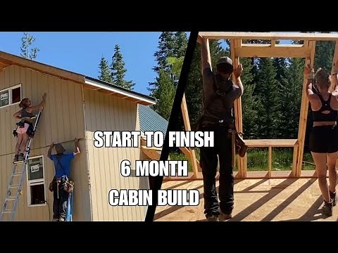 Full Build: Off Grid Cabin DIY - 6 Month Timelapse