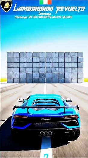 LAMBORGHINI REVUELTO vs 150 CONCRETE BLOCKS – Ultra Realistic Arcade Crash Test