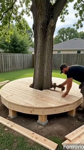 Building a Wooden Deck Around a Tree 🌳