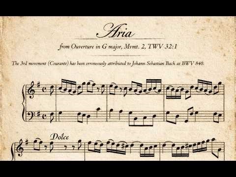 Telemann — Aria in G major, TWV 32:1, Mvmt. 2 | Easy Piano Tutorial (Animated Sheet Music)