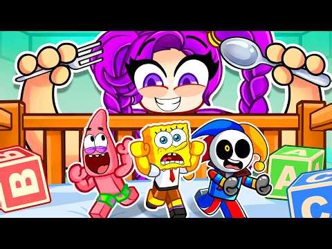 SpongeBob & Prototype ESCAPE from Lily Lovebraids in Daycare! - Spongbob Roblox