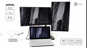 j5create Mini DisplayPort to Dual 4K HDMI MST Adapter, for Microsoft Surface Pro 2, Surface Book, HP OMEN 15-CE051NR and More, Not Compatible with Mac (JDA156)