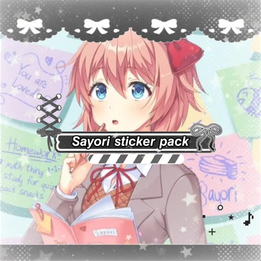 Sayori Stickers from Doki Doki Literature Club