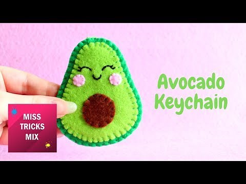 Kawaii Avocado Felt Keychain DIY Tutorial