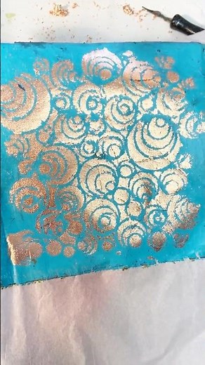 Gold Leaf and Stencils on the Gelli Plate! #gelliplate #goldleafpainting #stencils #artdemo