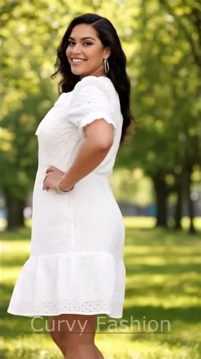 Trendy Plus Size Fashion - Broderie Mini Dress #curvyfashion