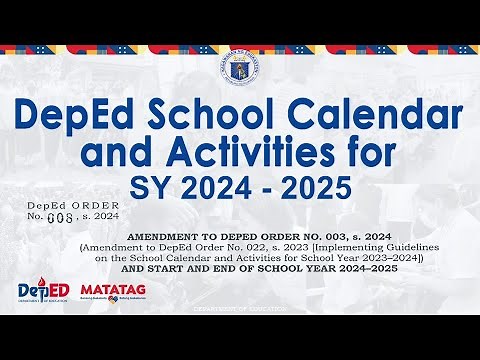 DepEd CALENDAR for School Year 2024-2025 (Guidelines)